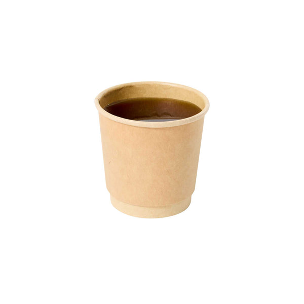 Restaurantware Restpresso 4 Oz Kraft Paper Coffee Cup - Double Wall - 2 1/2" X 2 1/2" X 2 1/4" - 500 Count Box