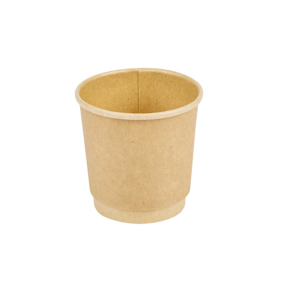 Restaurantware Restpresso 4 Oz Kraft Paper Coffee Cup - Double Wall - 2 1/2" X 2 1/2" X 2 1/4" - 500 Count Box