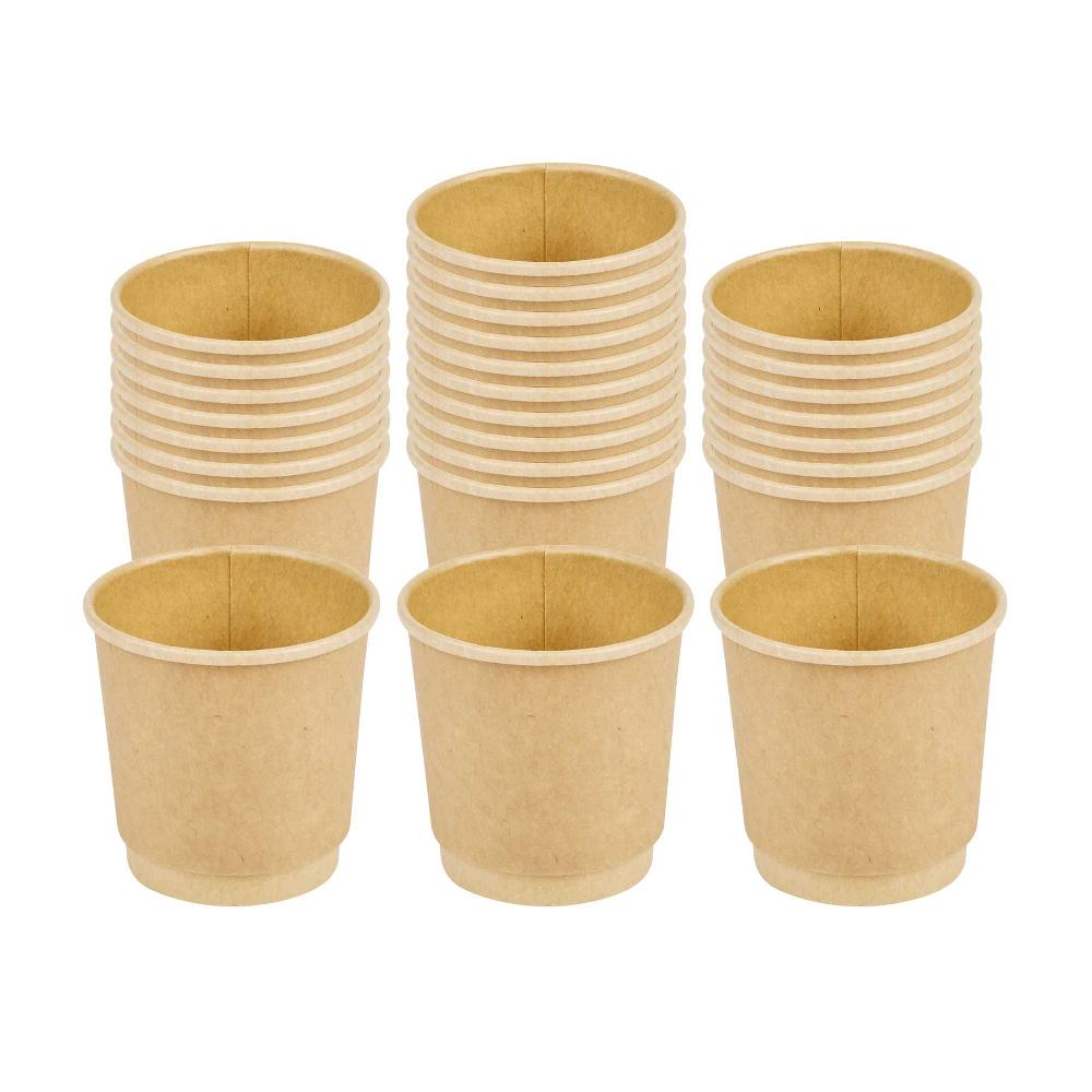 restaurantware Restpresso 4 oz Kraft Paper Coffee Cup - Double Wall - 2 1/2" x 2 1/2" x 2 1/4" - 500 count box