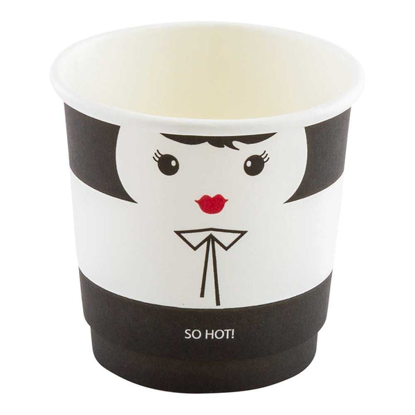 Restaurantware Restpresso 4 Oz Madame Paper Coffee Cup - Double Wall - 2 1/2" X 2 1/2" X 2 1/4" - 500 Count Box