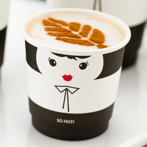 Restaurantware Restpresso 4 Oz Madame Paper Coffee Cup - Double Wall - 2 1/2" X 2 1/2" X 2 1/4" - 500 Count Box