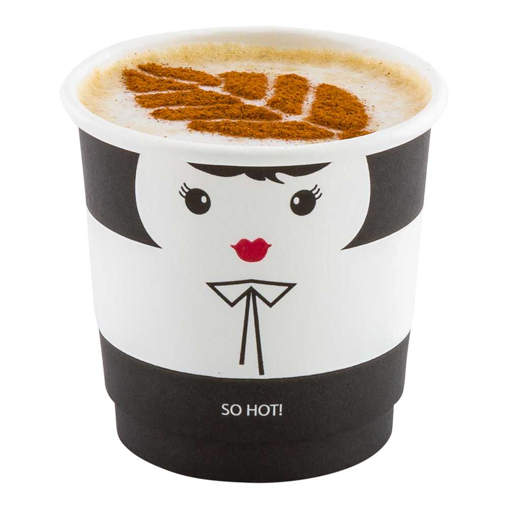 restaurantware Restpresso 4 oz Madame Paper Coffee Cup - Double Wall - 2 1/2" x 2 1/2" x 2 1/4" - 500 count box