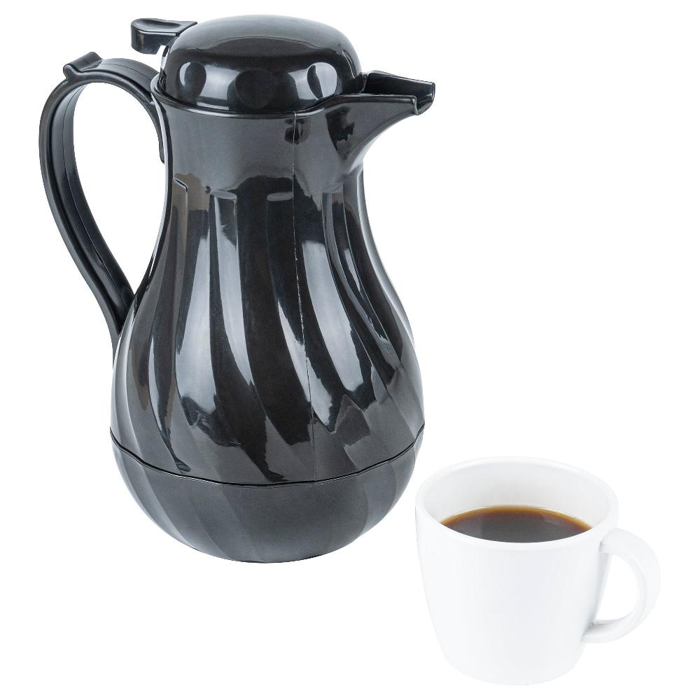 restaurantware Restpresso 42 oz Black Thermal Coffee Carafe / Server - 8" x 6" x 10" - 10 count box
