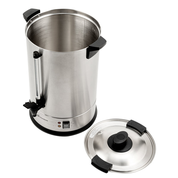 Restaurantware Restpresso 5 Gal Silver 13/0 Stainless Steel Coffee Urn - 128 Cup - 11 1/2" X 11 1/2" X 19 1/2" - 1 Count Box