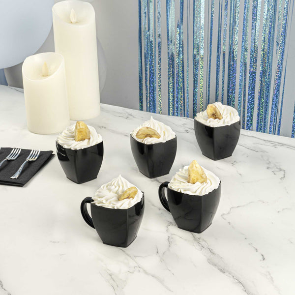 Restaurantware Restpresso 5 Oz Square Black Plastic Cafe Cup - 2 1/2" X 2 1/2" X 2 1/2" - 100 Count Box
