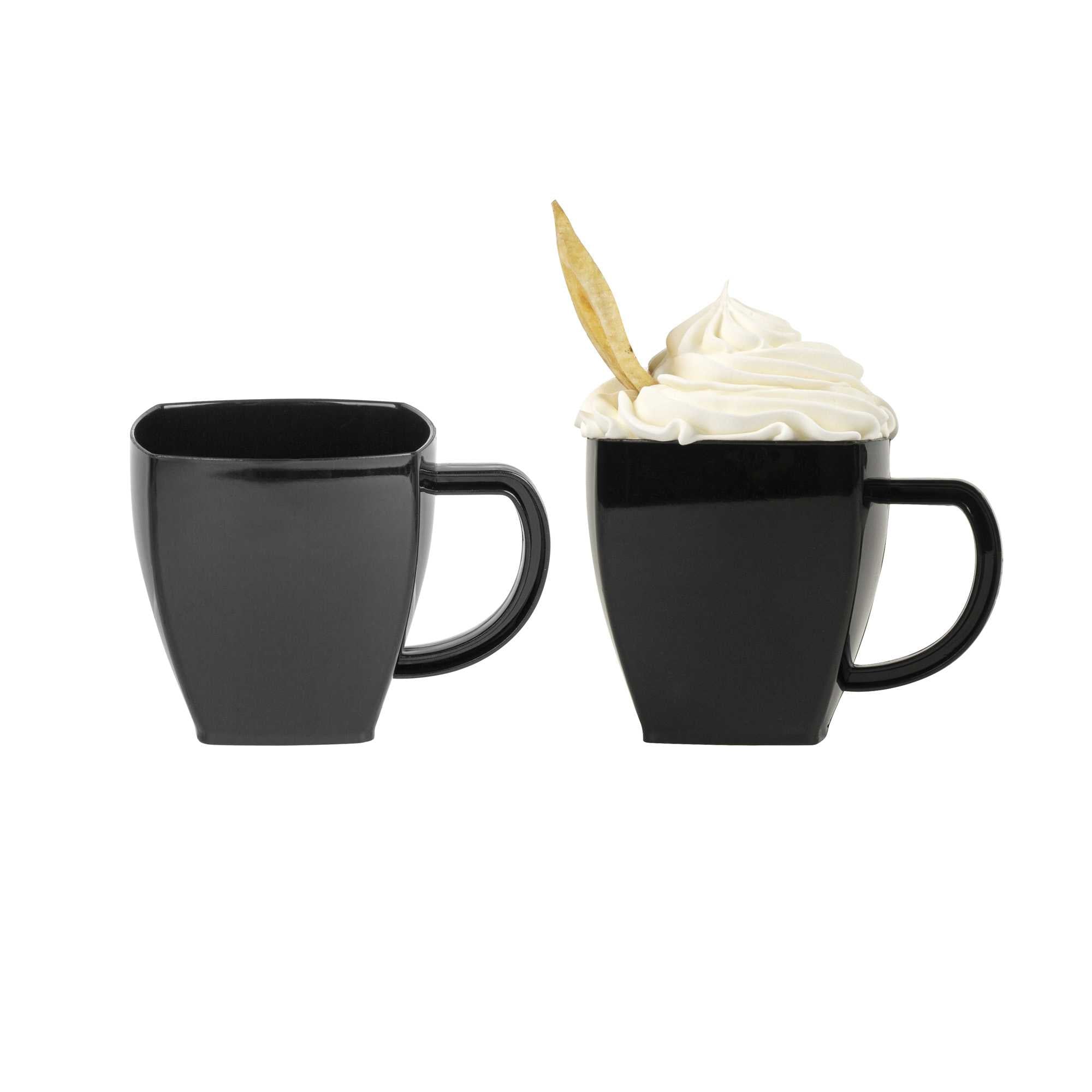 restaurantware Restpresso 5 oz Square Black Plastic Cafe Cup - 2 1/2" x 2 1/2" x 2 1/2" - 100 count box