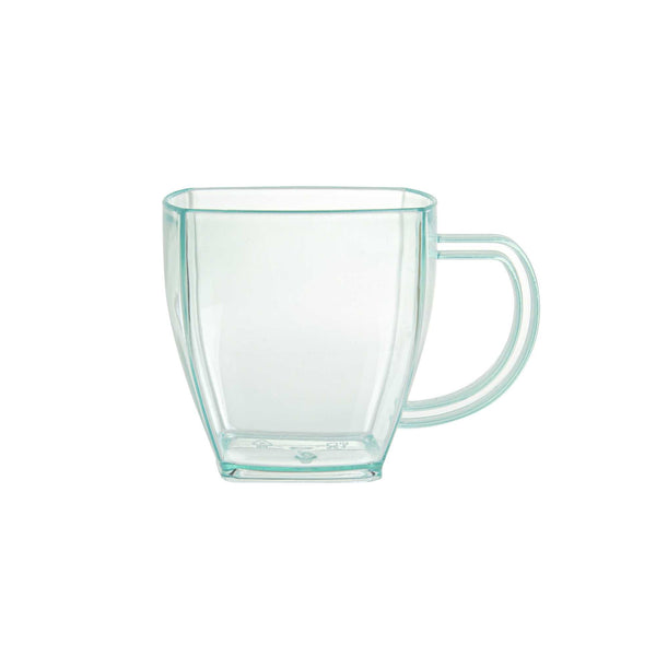 Restaurantware Restpresso 5 Oz Square Seagreen Plastic Cafe Cup - 2 1/2" X 2 1/2" X 2 1/2" - 100 Count Box