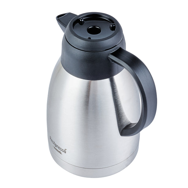 Restaurantware Restpresso 51 Oz Insulated Coffee Carafe / Server - With Regular And Decaf Brew Thru Lids - 7 3/4" X 5 1/2" X 8 1/4" - 1 Count Box