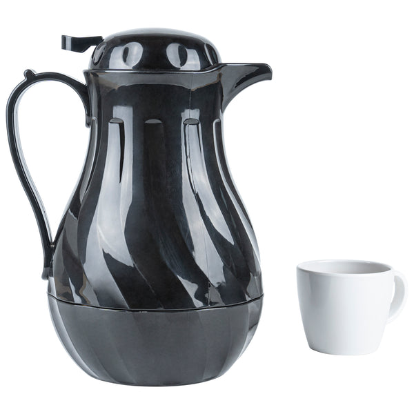Restaurantware Restpresso 64 Oz Black Thermal Coffee Carafe / Server - 8 3/4" X 6 1/4" X 11" - 10 Count Box