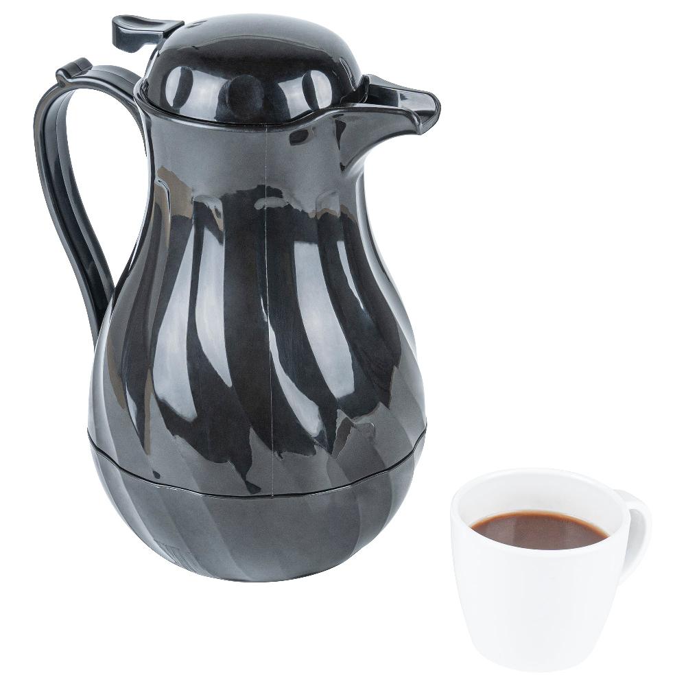 restaurantware Restpresso 64 oz Black Thermal Coffee Carafe / Server - 8 3/4" x 6 1/4" x 11" - 10 count box