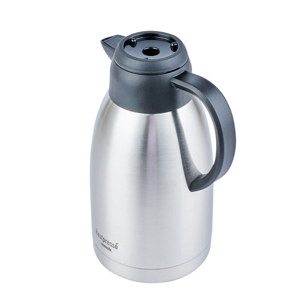 Restaurantware Restpresso 68 Oz Insulated Coffee Carafe / Server - With Regular And Decaf Brew Thru Lids - 11 1/4" X 5 1/2" X 7" - 1 Count Box