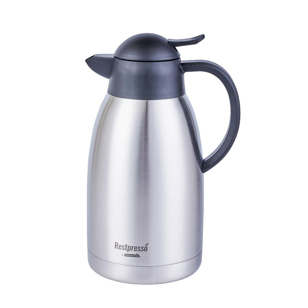 restaurantware Restpresso 68 oz Vacuum Insulated Coffee Carafe / Server - with Label Tags - 11 1/4" x 5 1/2" x 7" - 1 count box