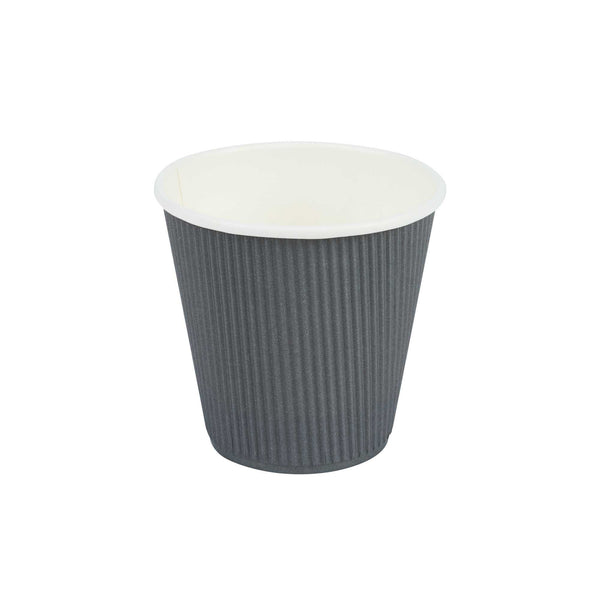 Restaurantware Restpresso 8 Oz Gray Paper Coffee Cup - Ripple Wall - 3 1/2" X 3 1/2" X 3 1/4" - 500 Count Box