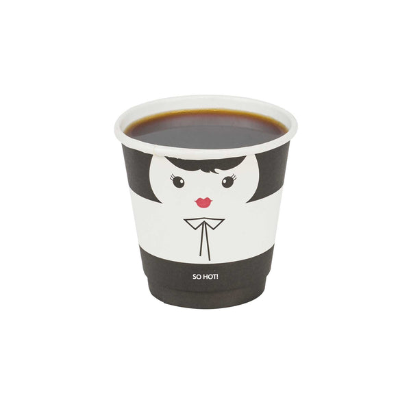 Restaurantware Restpresso 8 Oz Madame Paper Coffee Cup - Double Wall - 3 1/2" X 3 1/2" X 3 1/4" - 500 Count Box
