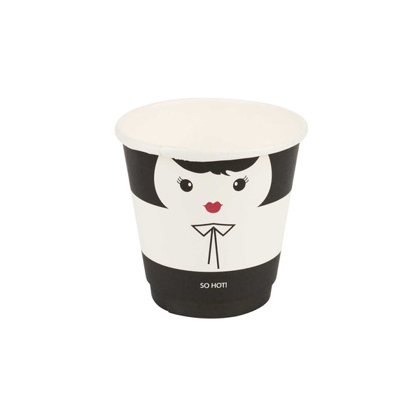 Restaurantware Restpresso 8 Oz Madame Paper Coffee Cup - Double Wall - 3 1/2" X 3 1/2" X 3 1/4" - 500 Count Box