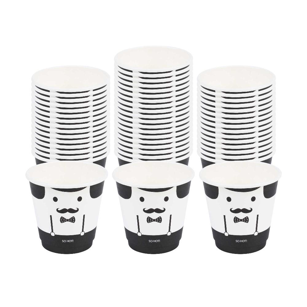 restaurantware Restpresso 8 oz Monsieur Paper Coffee Cup - Double Wall - 3 1/2" x 3 1/2" x 3 1/4" - 500 count box