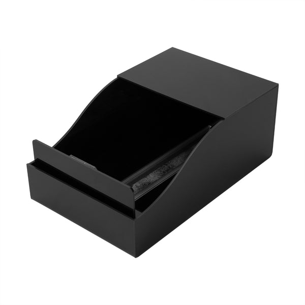 Restaurantware Restpresso Black Acrylic Horizontal Coffee Cup Sleeve Dispenser - 9 1/2" X 6" X 3 3/4" - 1 Count Box