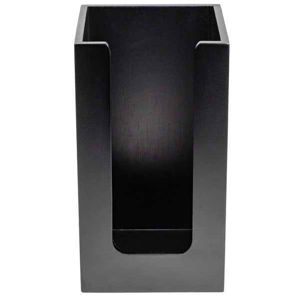Restaurantware Restpresso Black Bamboo Coffee Cup / Lid / Cocktail Napkin Organizer - 4 1/2" X 4 1/2" X 8" - 1 Count Box