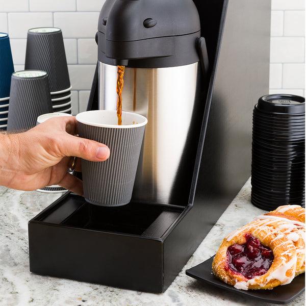 Restaurantware Restpresso Black Bamboo Dual Airpot Coffee Dispenser Display - 23 1/2" X 7" X 13 1/2" - 1 Count Box