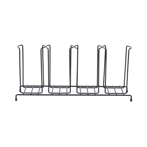 Restaurantware Restpresso Black Iron Cup / Lid Display - 4 Section - 18 1/2" X 8 1/2" X 5" - 1 Count Box