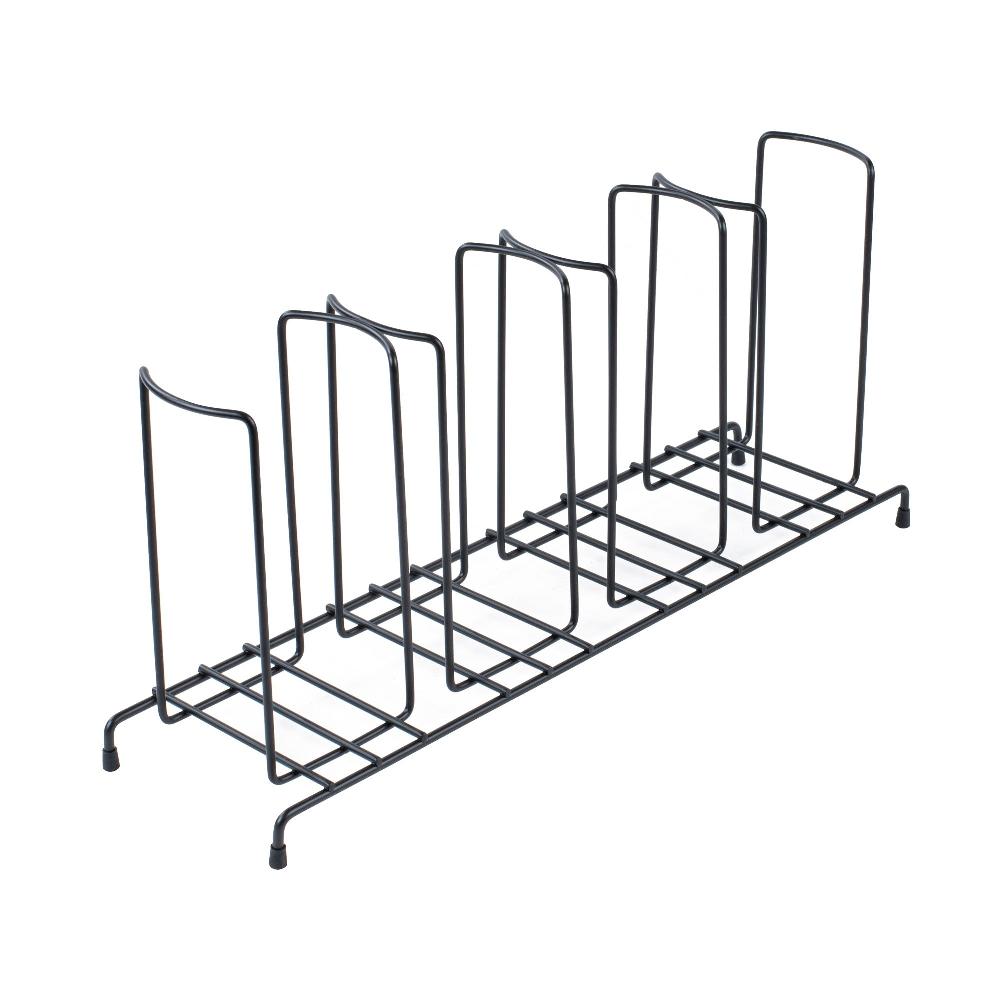 restaurantware Restpresso Black Iron Cup / Lid Display - 4 Section - 18 1/2" x 8 1/2" x 5" - 1 count box