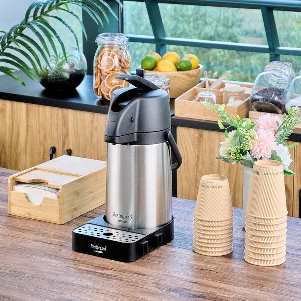 Restaurantware Restpresso Black Modular Airpot Rack - With Drip Tray - 1 Count Box