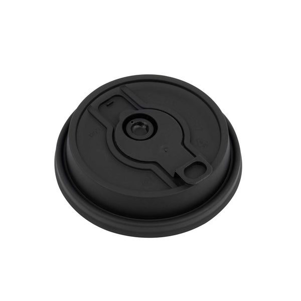 Restaurantware Restpresso Black Plastic 2-in-1 Straw Or Sippy Coffee Cup Lid - With Detachable Double Plug Fits 8 12 16 And 20 Oz - 500 Count Box