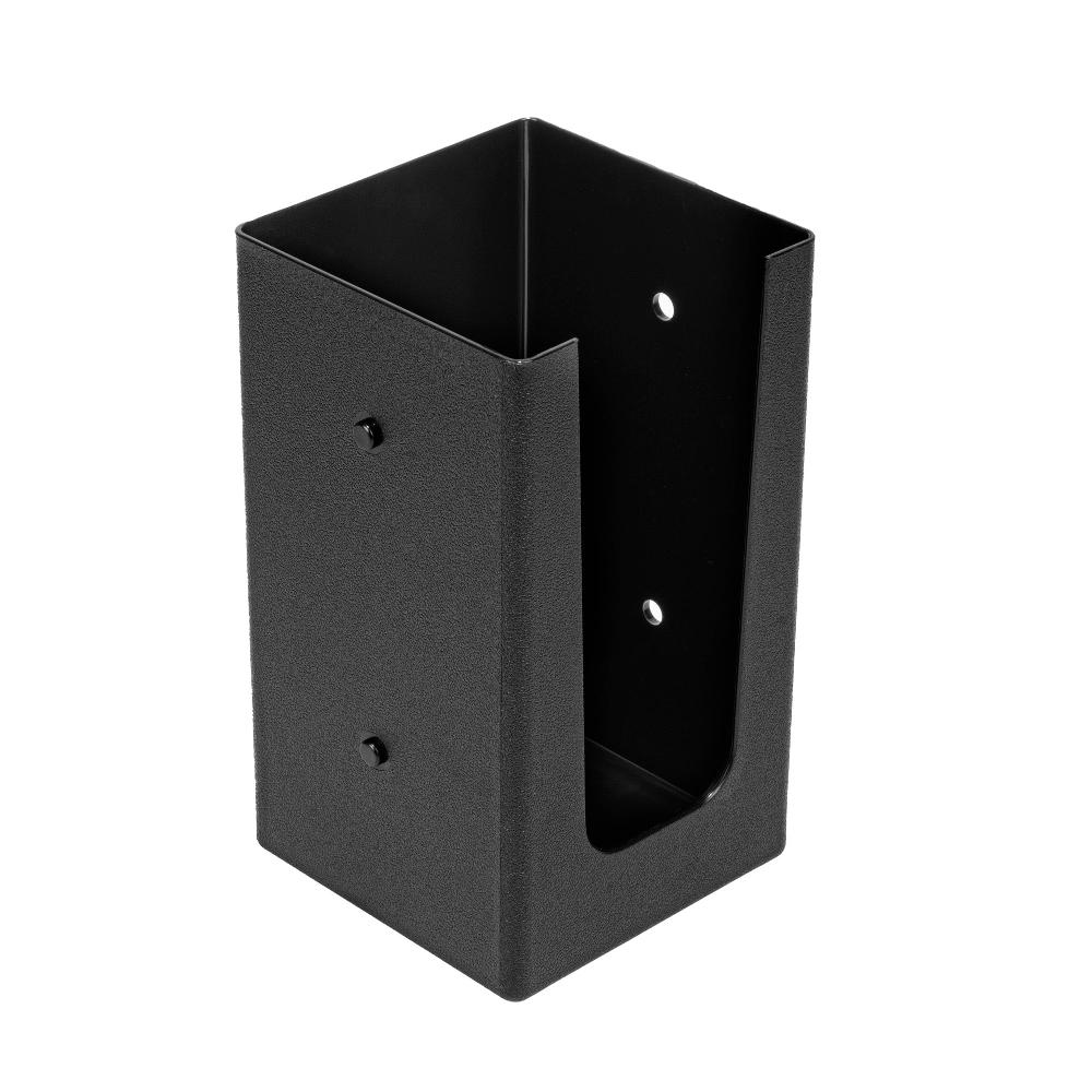 restaurantware Restpresso Black Plastic Coffee Cup / Lid / Cocktail Napkin Organizer - 4 1/2" x 4 1/2" x 7 3/4" - 1 count box