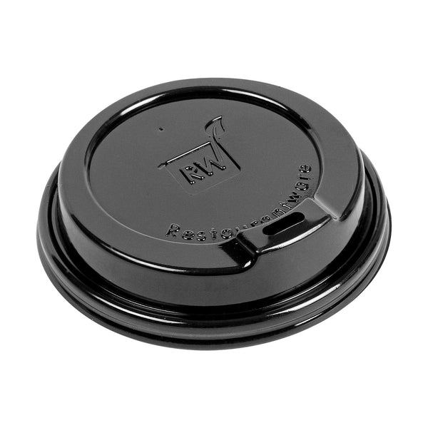 Restaurantware Restpresso Black Plastic Coffee Cup Lid - Elevated Spout Fits 8 12 16 And 20 Oz - 500 Count Box