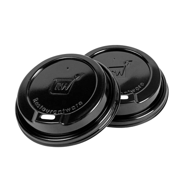 Restaurantware Restpresso Black Plastic Coffee Cup Lid - Elevated Spout Fits 8 12 16 And 20 Oz - 500 Count Box