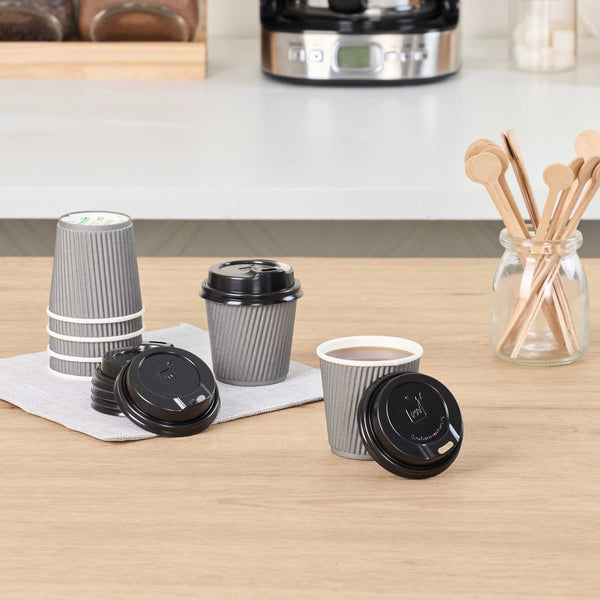 Restaurantware Restpresso Black Plastic Coffee Cup Lid - Fits 4 Oz - 500 Count Box