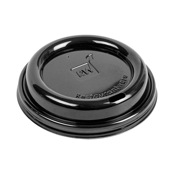 Restaurantware Restpresso Black Plastic Coffee Cup Lid - Fits 8 12 16 And 20 Oz - 500 Count Box