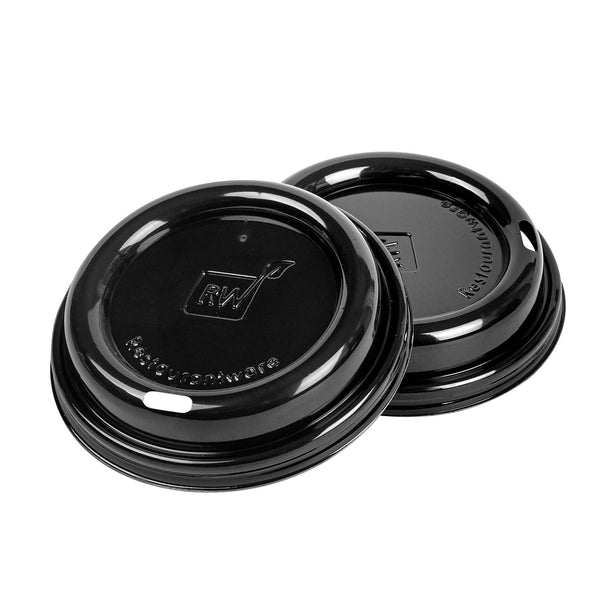 Restaurantware Restpresso Black Plastic Coffee Cup Lid - Fits 8 12 16 And 20 Oz - 500 Count Box