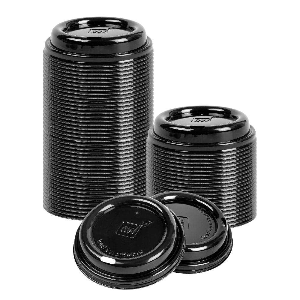 restaurantware Restpresso Black Plastic Coffee Cup Lid - Fits 8 12 16 and 20 oz - 500 count box