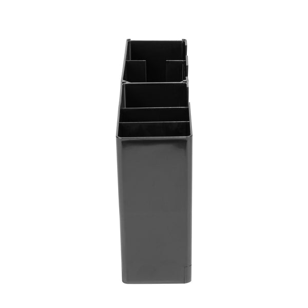 Restaurantware Restpresso Black Plastic Coffee Cup / Lid / Napkin Organizer - 6 Section - 17 1/4" X 4 1/4" X 9 3/4" - 1 Count Box
