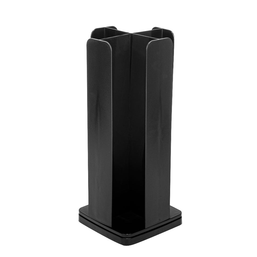 restaurantware Restpresso Black Plastic Coffee Cup / Lid Organizer - 4 Compartments - 8 1/4" x 8 1/4" x 19 3/4" - 1 count box
