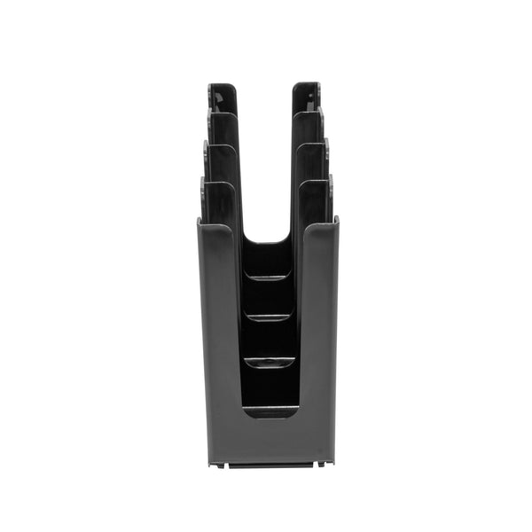 Restaurantware Restpresso Black Plastic Coffee Cup / Lid Organizer - 4 Section Adjustable - 17 1/2" X 4 1/4" X 8 1/4" - 1 Count Box