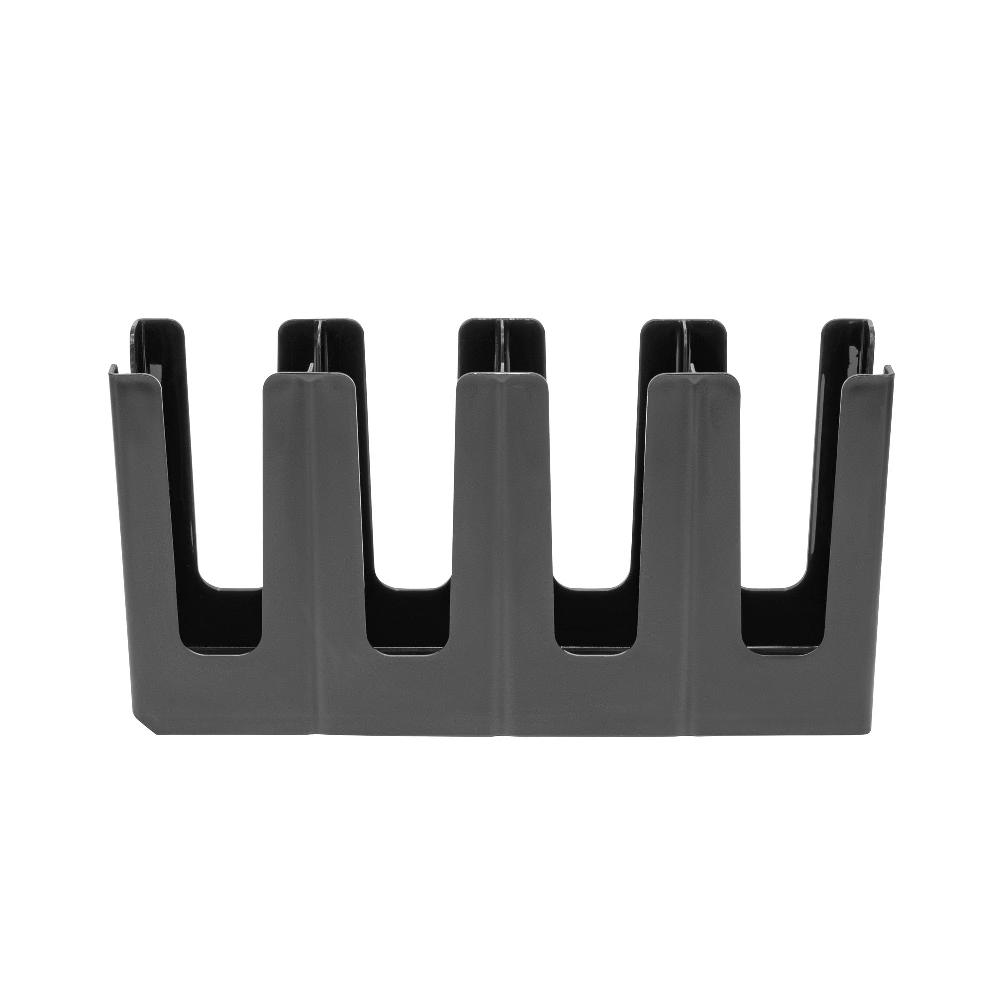 restaurantware Restpresso Black Plastic Coffee Cup / Lid Organizer - 4 Section Adjustable - 17 1/2" x 4 1/4" x 8 1/4" - 1 count box