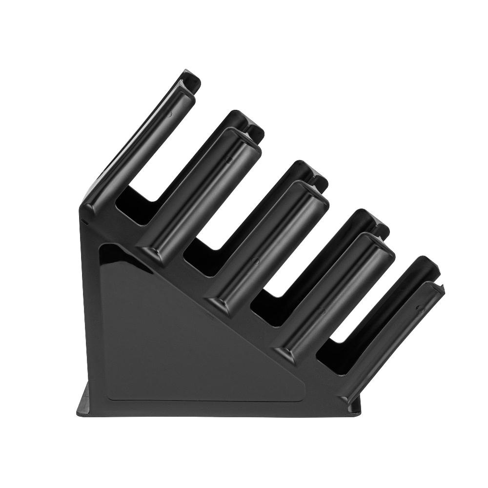 restaurantware Restpresso Black Plastic Coffee Cup / Lid Organizer - 4 Section - 18 1/2" x 4 1/2" x 18" - 1 count box