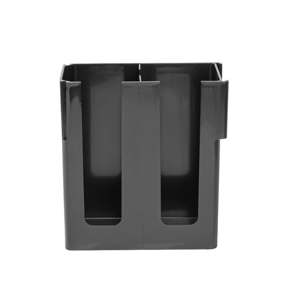 restaurantware Restpresso Black Plastic Coffee Cup / Lid Organizer - 2 Section - 9" x 4 1/4" x 9 1/2" - 1 count box