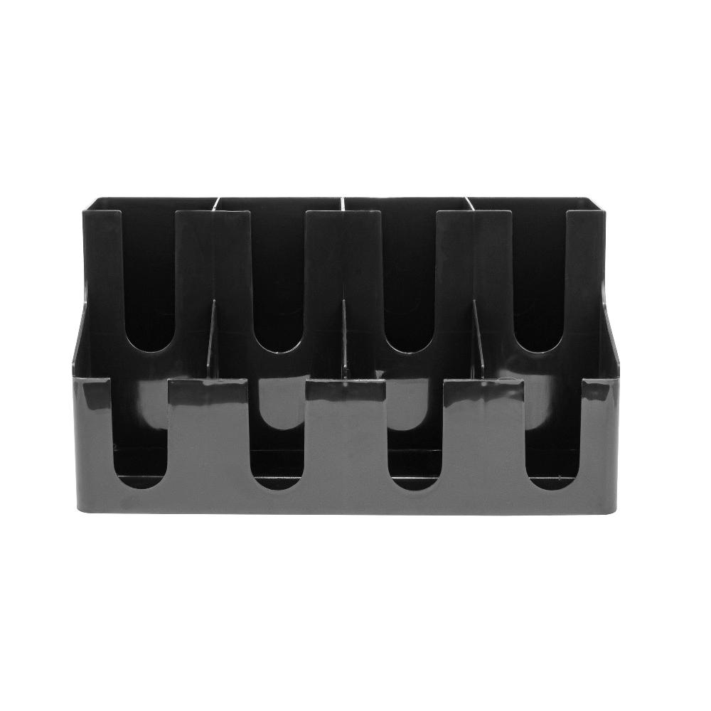 restaurantware Restpresso Black Plastic Coffee Cup / Lid Organizer - 8 Section - 16 1/4" x 8 1/4" x 8 3/4" - 1 count box