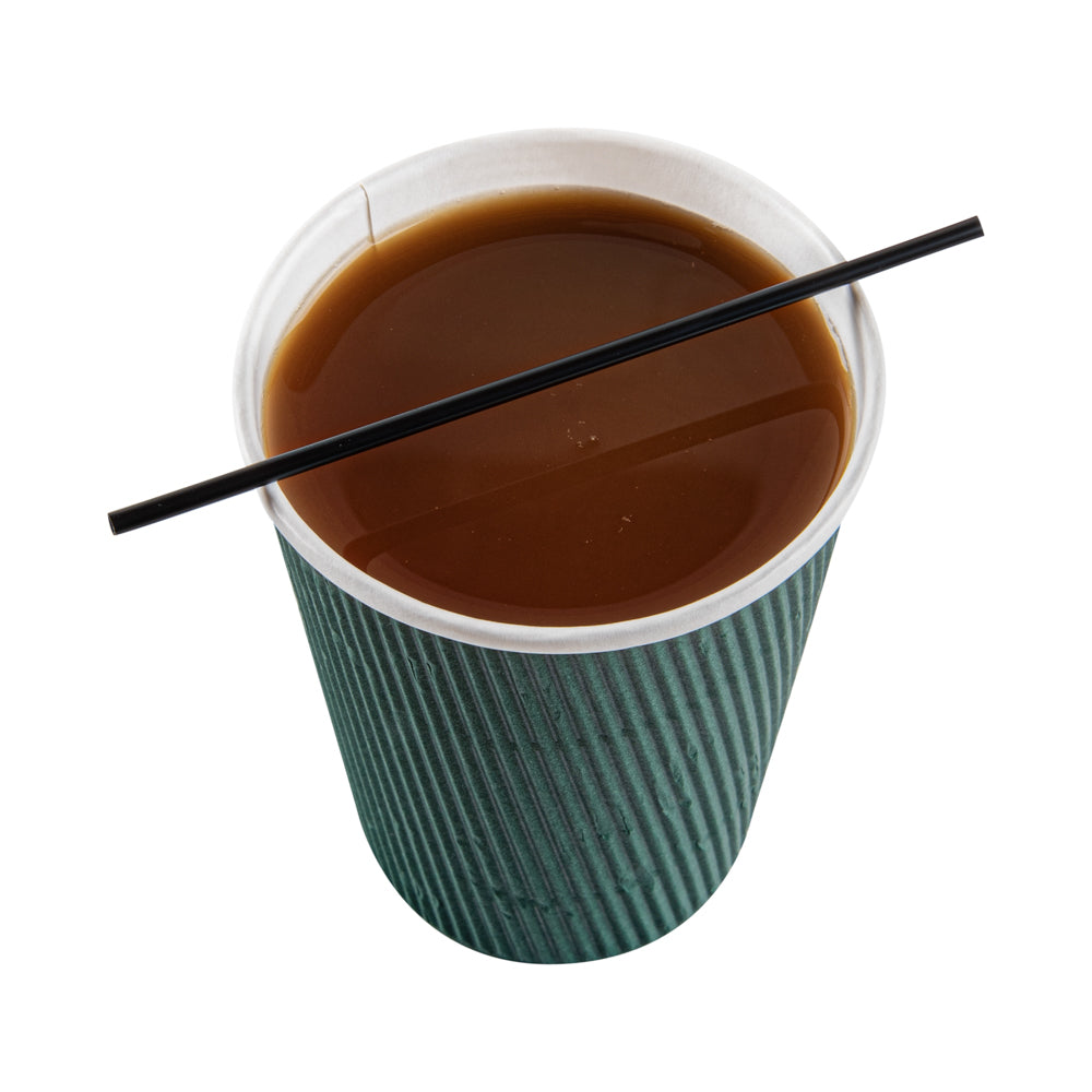 restaurantware Restpresso Black Plastic Coffee Stirrer / Sip Straw - 5" - 5000 count box