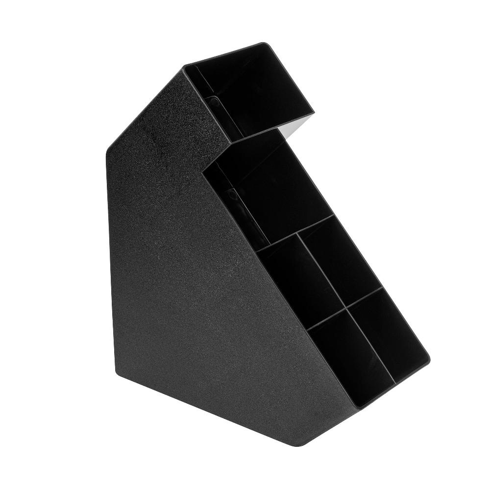 restaurantware Restpresso Black Plastic Condiment Organizer - 6 Compartments - 6 1/4" x 14 1/2" x 16 1/2" - 1 count box