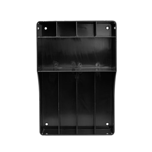 Restaurantware Restpresso Black Plastic Condiment Organizer - 9 Compartments - 7 3/4" X 11 3/4" X 4" - 1 Count Box