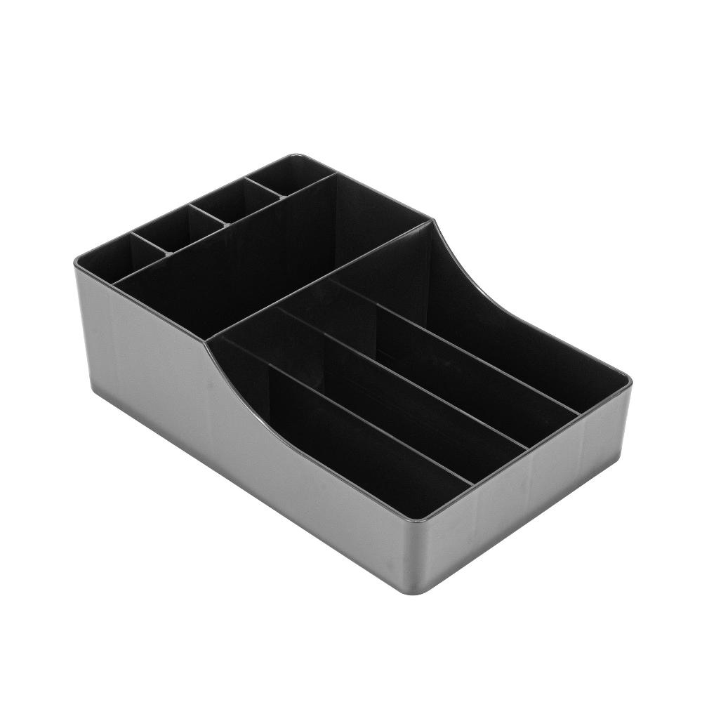 restaurantware Restpresso Black Plastic Condiment Organizer - 9 Compartments - 7 3/4" x 11 3/4" x 4" - 1 count box