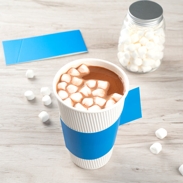 Restaurantware Restpresso Blue Paper Coffee Cup Sleeve - With Handle Fits 12 / 16 / 20 Oz Cups - 1000 Count Box