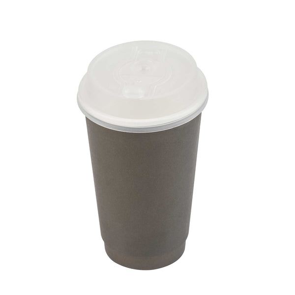 Restaurantware Restpresso Clear Plastic 2-in-1 Straw Or Sippy Coffee Cup Lid - With Detachable Double Plug Fits 8 12 16 And 20 Oz - 500 Count Box