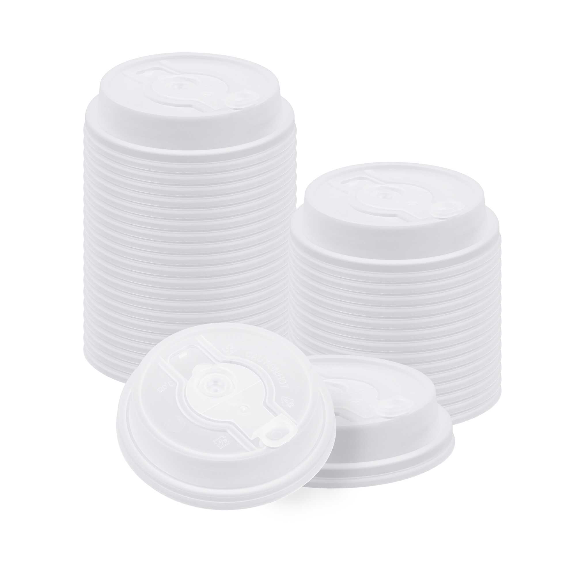 restaurantware Restpresso Clear Plastic 2-in-1 Straw or Sippy Coffee Cup Lid - with Detachable Double Plug Fits 8 12 16 and 20 oz - 500 count box