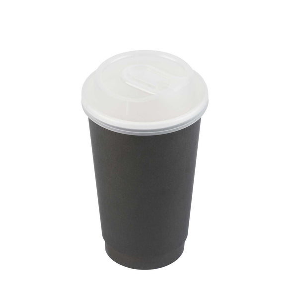 Restaurantware Restpresso Clear Plastic Coffee Cup Lid - With Detachable Plug Fits 8 12 16 And 20 Oz - 500 Count Box