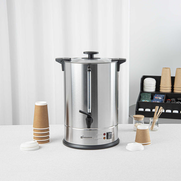 Restaurantware Restpresso Coffee Urn - Silver Stainless Steel - 1500W 110 Cup - 1 Count Box